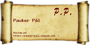 Pauker Pál névjegykártya