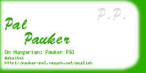 pal pauker business card